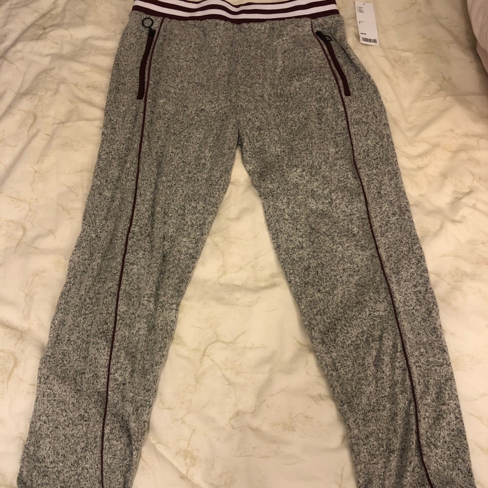 NWT Urban Outfitters Grey and Burgundy Joggers (M)